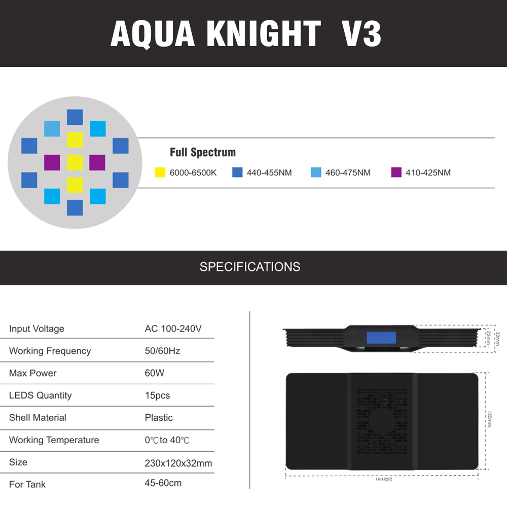 60W Aquarium Light Marine Reef - Reef Lighting 评论和价格